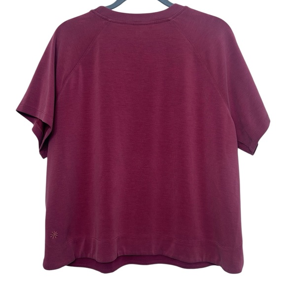 Athleta Seasoft Sweatshirt Tee Short Sleeve in Berry Rose Size XL - Picture 8 of 8